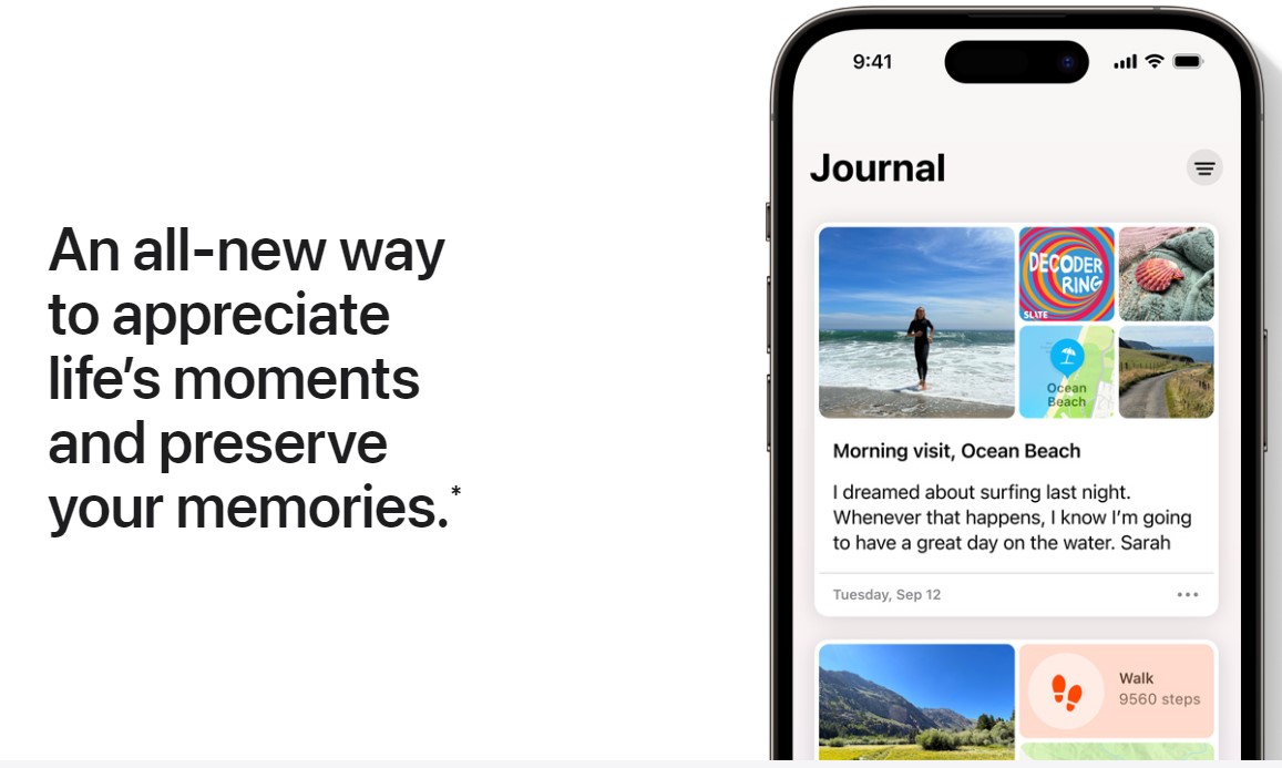 iOS 17 Journal app