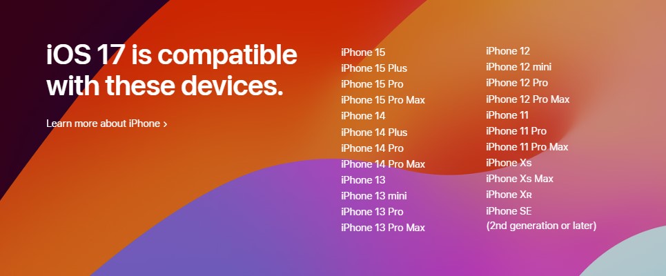 iOS 17-supported devices